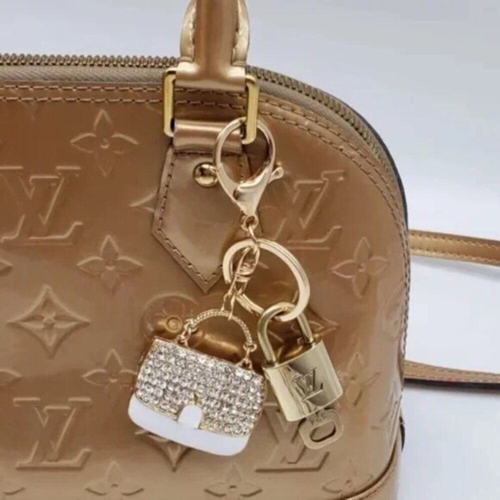 Authentic Louis Vuitton Padlock & Key Gold ✨Unbranded Bag Charm Keychain - Picture 2 of 7